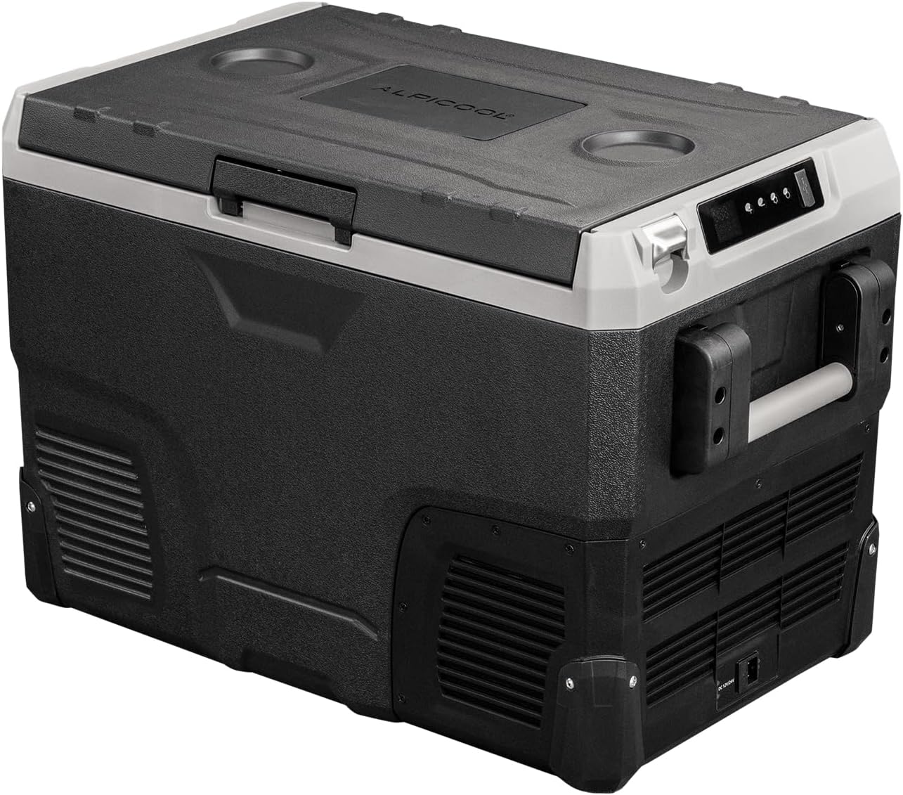 IR42 Portable Fridge 12 Volt Car Refrigerator 42 Quart Fast Cooling Freezer for Fishing, Camping, RV, Truck, Boat-12/24V DC(Black &Grey)