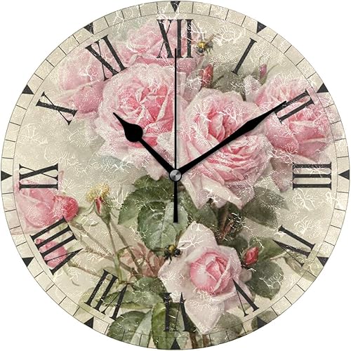 ZOEO - Reloj de pared con diseño de estrella de mar verde azulado funciona con pilas estilo vintage de 9 pulgadas para dormitorio cocina reloj