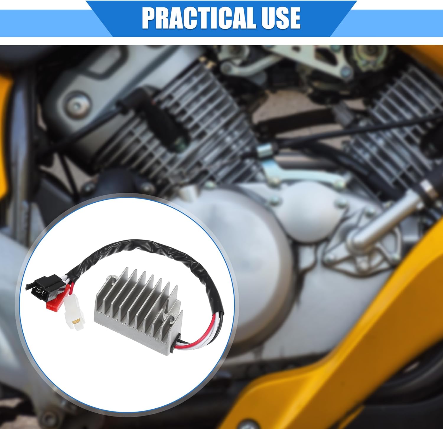 Motorcycle Rectifier Voltage Regulator Compatible for Yamaha VMX1200 V-MAX 1200 1996-2007, Durable Metal Silver Tone
