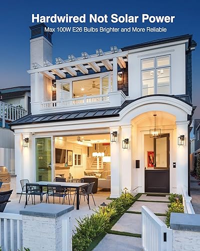 Miniatura 3 de VIANIS Luces de pared del atardecer al amanecer, lámpara exterior de grano de madera, luz de garaje de vidrio transparente, aplique de luces