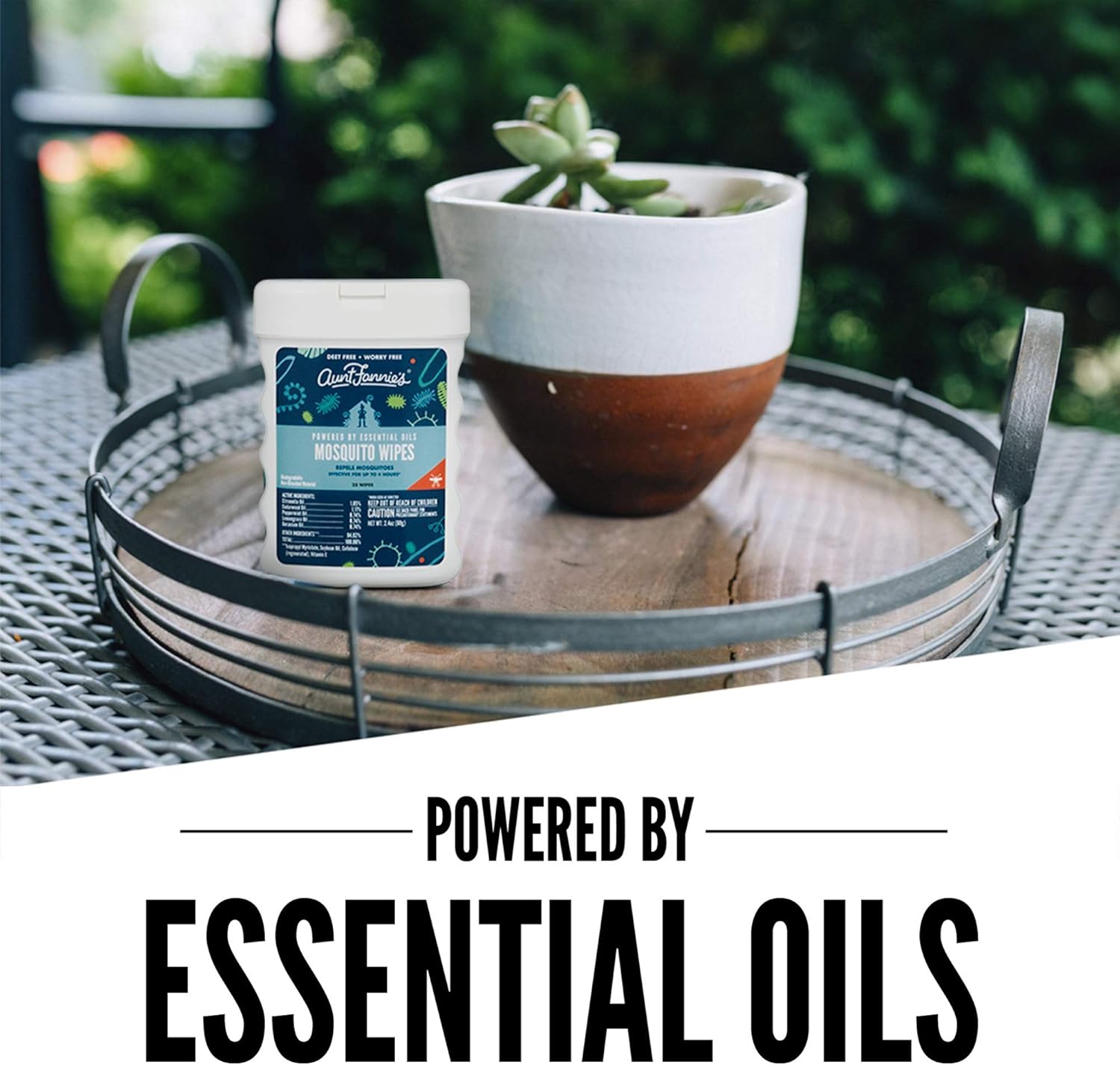 Aunt Fannie's Mosquito Repellent Wipes, DEET-Free Wipes for Indoor/Outdoor Protection, Pop-up Dispenser (25-Count Canister) : Health & Household