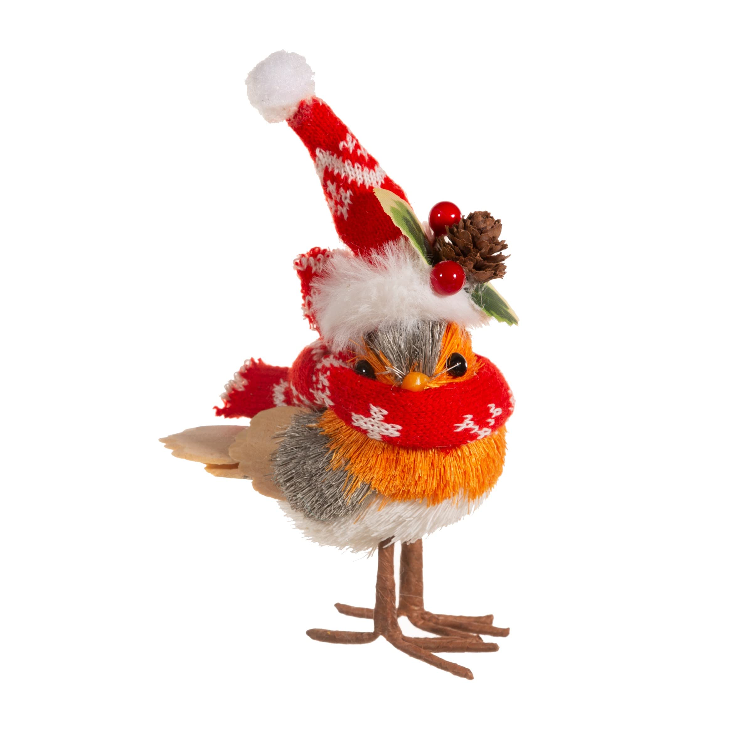 Sass & Belle Festive Robin Brush Animal Decoration