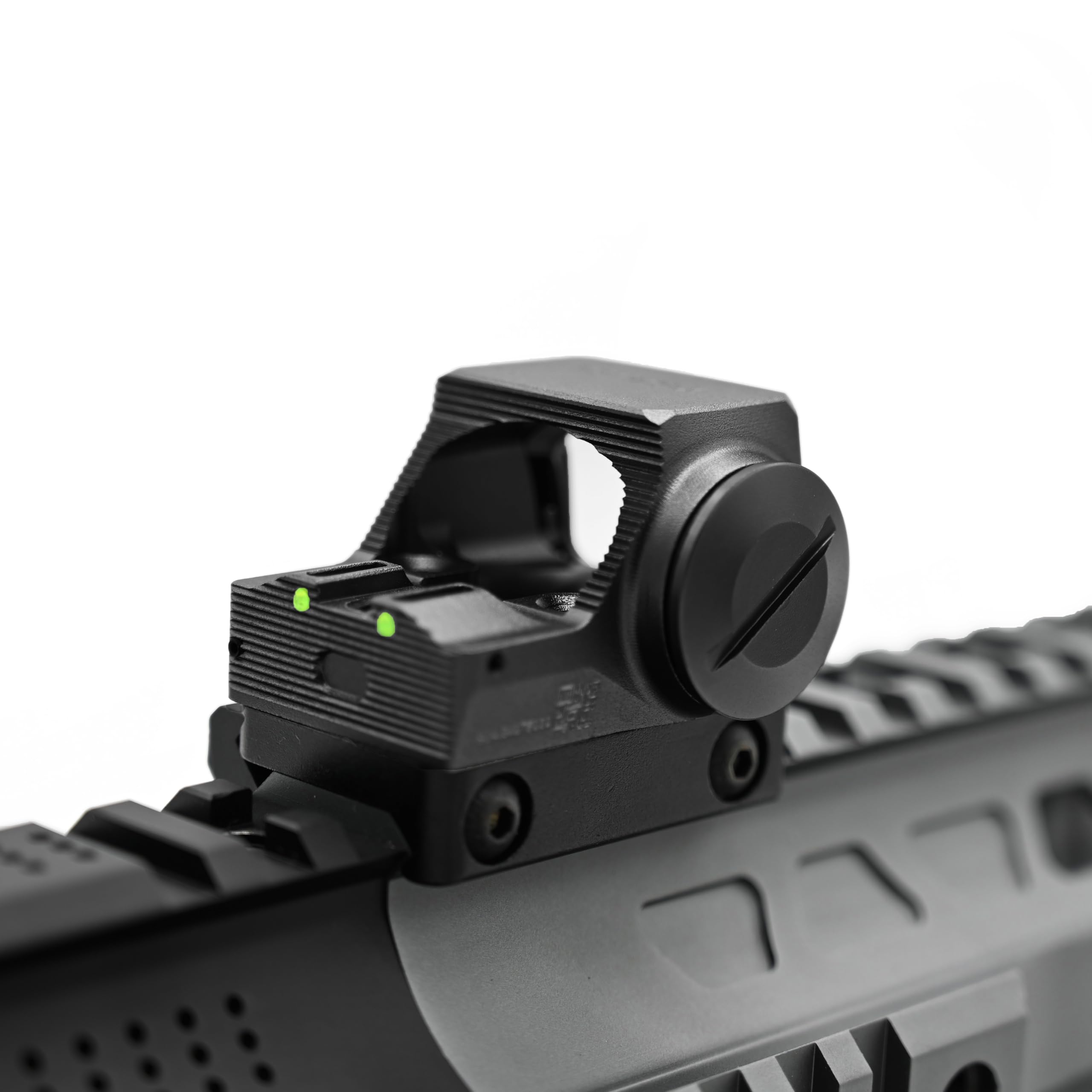 R-X - Mira de punto verde de 1 x 24 mm con mira trasera de fibra óptica y soporte de riel Picatinny para pistola de caza, Shake Awake