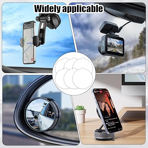 Miniatura 6 de 6 almohadillas adhesivas de doble cara para soporte de teléfono de automóvil, 2.756 in2.75 pulgadas, transparente, resistente, cinta de montaje de