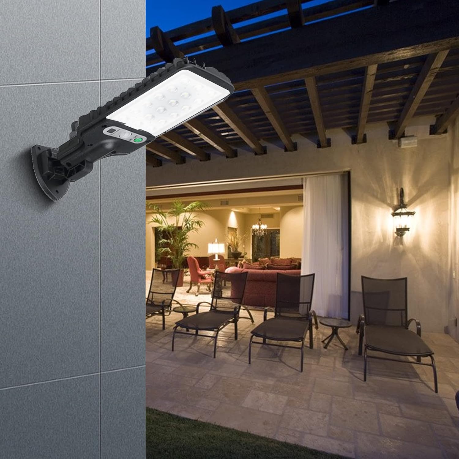 Solar Flood Lights Outdoor, Solar Street Light, Commercial Parking Lot Lights Dusk to Dawn, Waterproof Solar Security Flood Lights with Motion Sensor and Remote for Yard, Garage, Driveway