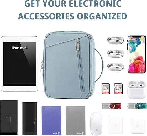 Miniatura 7 de mygreen Organizador de viaje electrónico, estuche de accesorios electrónicos a prueba de agua, portátil, bolsa de almacenamiento de cables de doble