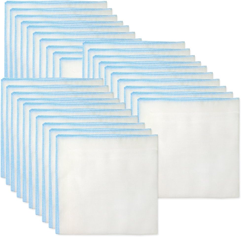 Cotton Facial Cleansing Muslin Cloths Remove Makeup (30pcs, Blue)