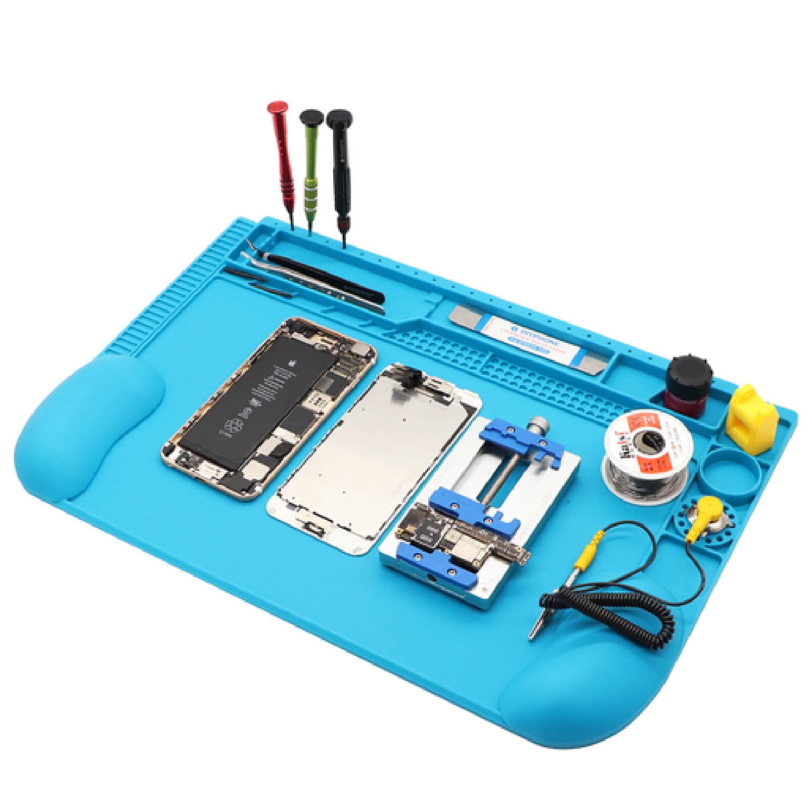 Tappetino per saldatura 500 ℃ resistente al calore Antiscivolo Tappeto da Lavoro, per Riparare saldatura di componenti elettronici o elettronica per Riparare Il Laptop