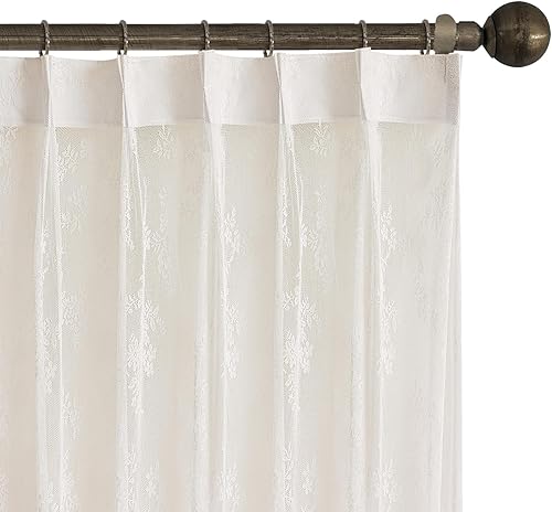 Miniatura 1 de CHEFRU 2 paneles de cortinas plisadas blancas para ventana de 84 pulgadas de largo, 2 paneles de cortinas semitransparentes con filtro suave de la