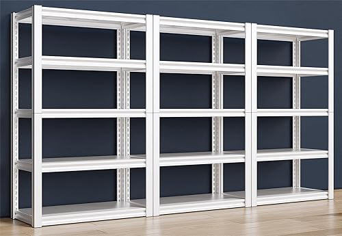 Raybee Estantería de garaje resistente con estantes de almacenamiento de garaje de 2000 libras, estantería ajustable de 5 niveles de metal para