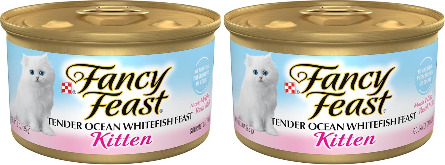 Fancy Feast Purina Tender Ocean Whitefish Feast Wet Kitten Food - (Pack of 48) 3 oz. Cans