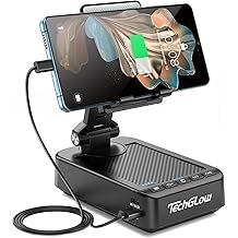 TechGlow Foldable Cellphone Stand with Bluetooth Speaker Charging Function 360&deg; Rotatable Phone Stand Birthday Gifts for Men Women Mother Father Cool Tech Gadgets