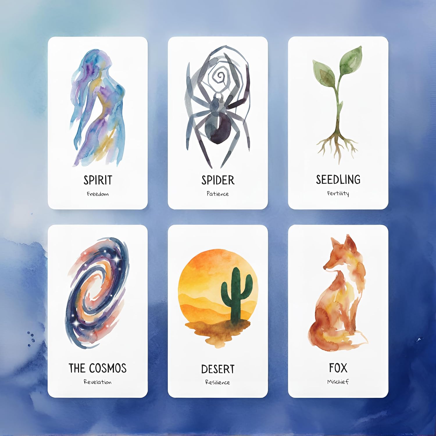 TechnoVision Forces of Nature: 52-Card Oracle Deck & Guidebook - Watercolor Art for Divination, Inspiration, Spiritual Growth, and Journaling