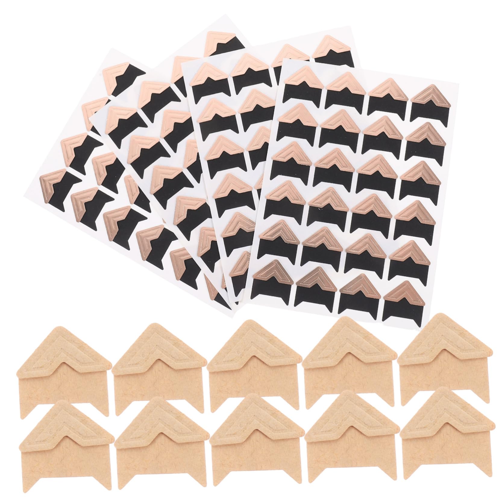 BEBEMOKO 8 Sheets Photo Frame Decals Scrapbooking Stickers Self-Adhesive Photo Corners for Scrap Book