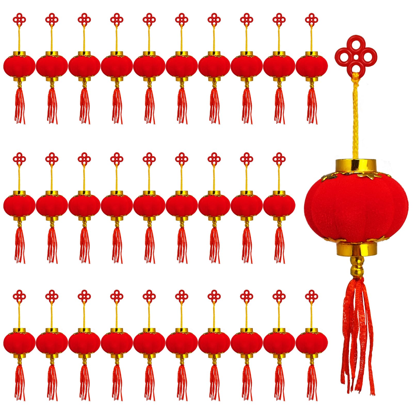 30 PCS Chinese Lanterns Red Mini Hanging Lanterns New Year Wedding Party Home Decoration (30)