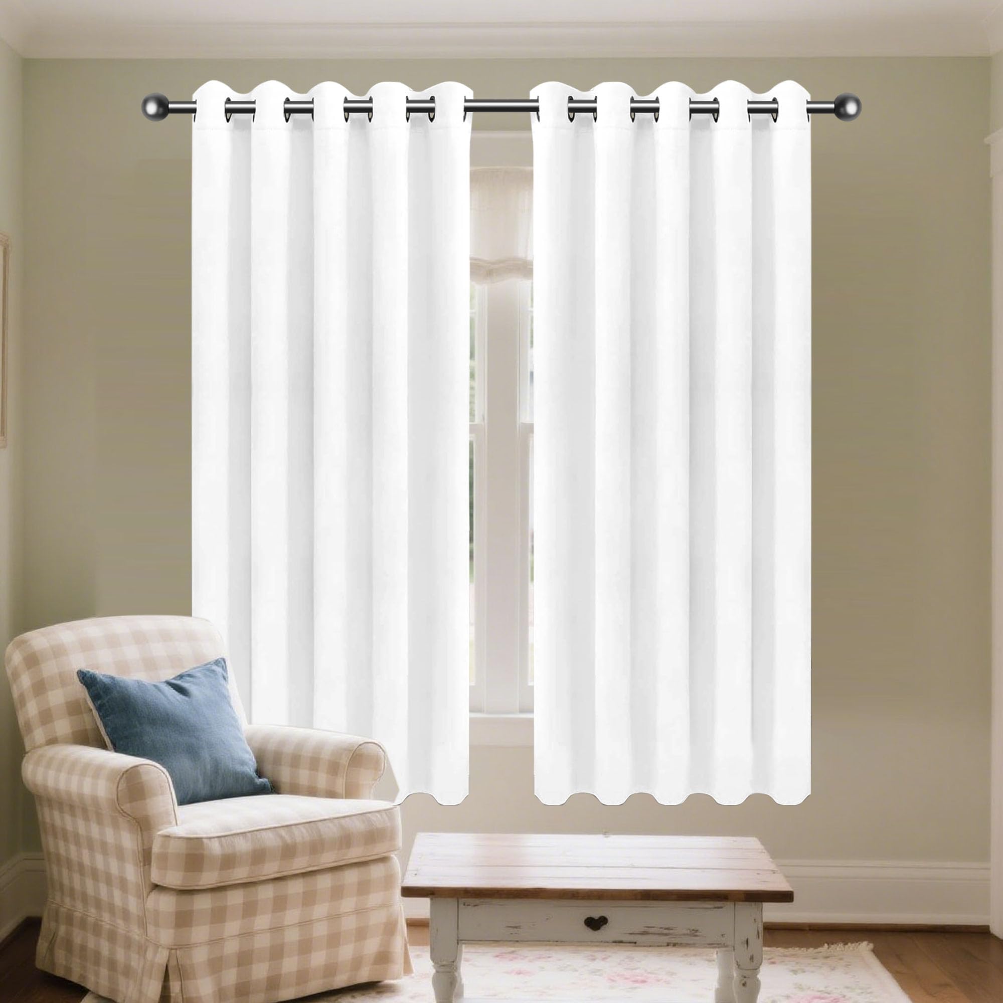 Rideaux opaques isolants thermiques 300x115 anti-froid rideau blanc chambre salon