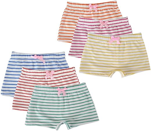 Closecret Kids Series Baby Underwear Little Girls' Cotton Boyshort Panties (Pack of 6)