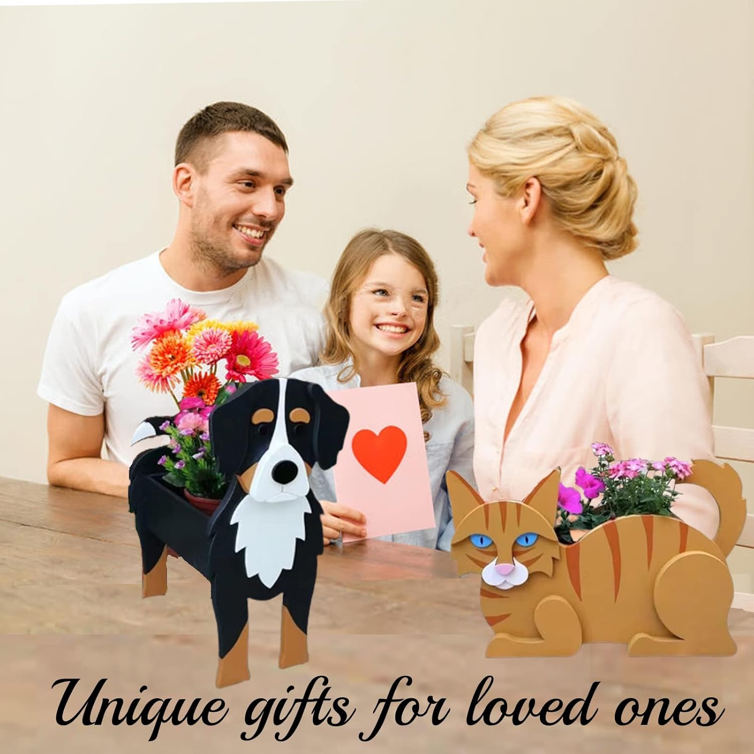 Dog Flower Planter Gifts for Women,Cute PVC Dog Planters,Flower Pots Indoor Outdoor,Garden Planter for Birthday,Office,Pet Lovers 9.45 * 6.73 * 13.39in(Boston)