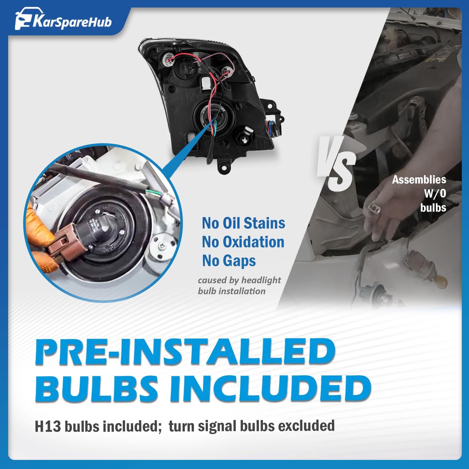 Headlights W/B for 2007-2009 Nissan Sentra 4-Dr，L+R