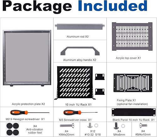 Miniatura 2 de GeeekPi Gabinete de servidor 4U, mini rack de servidores de 10 pulgadas para equipos de red, servidores, audio y video, DeskPi RackMate T0 para