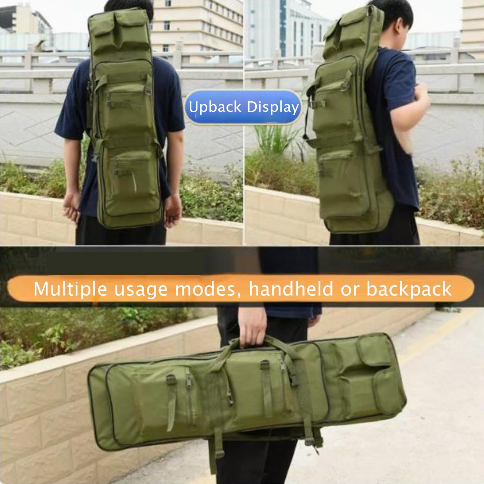 Bolsa para Doble Rifle Escopeta Airsoft, Maletin Arma Larga, 81/94/118 cm Bolsa Táctica Funda para Arma con Correa de Hombro Bolsa de Transporte Vaina para Caza Disparando