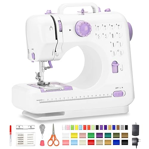 Sewing Machine for Beginners with 12 Built-in Stitches, Mini Sewing