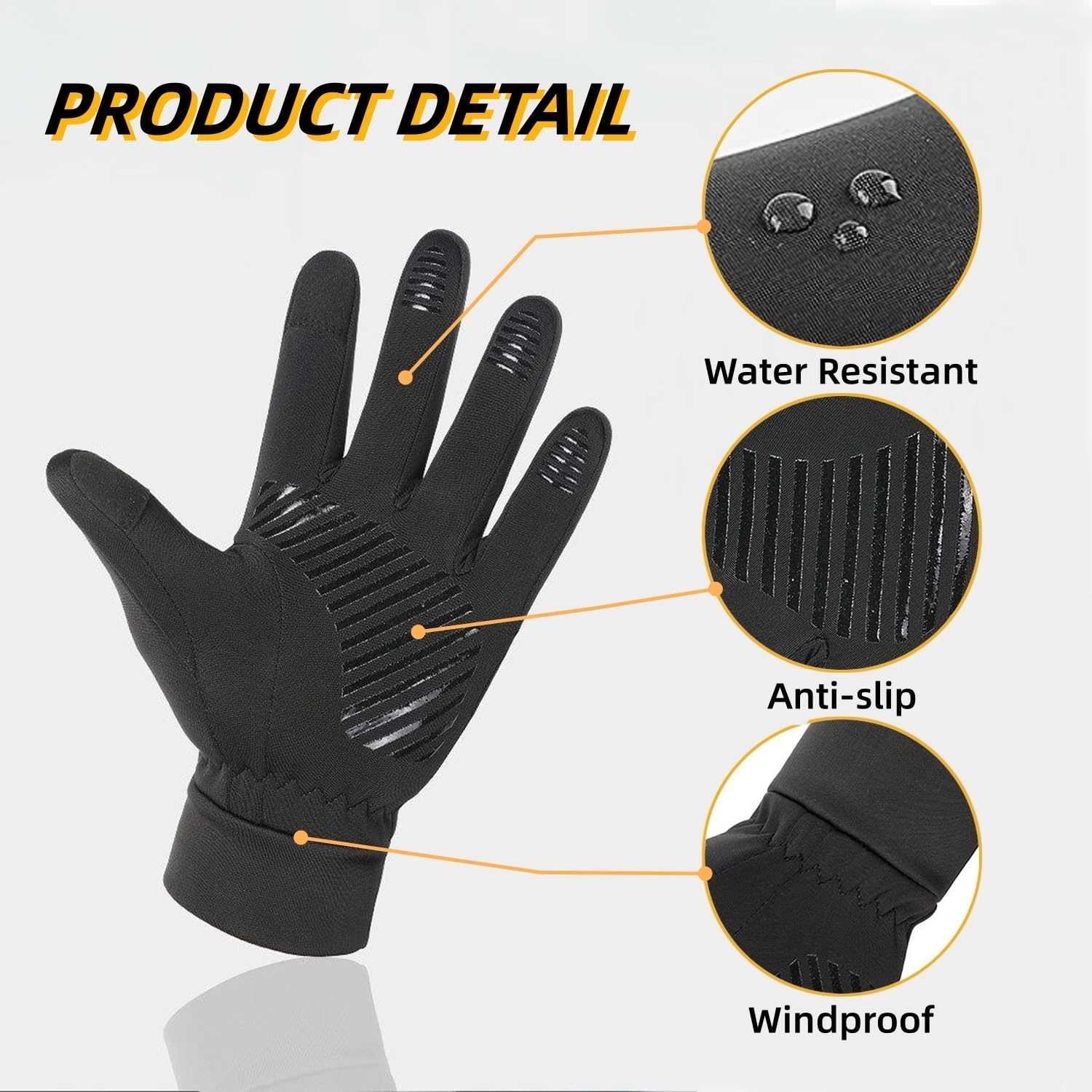 Winter Thermal Gloves for Women Men,Warm Touchscreen Windproof Cold Weather Running Glove for Cycling Biking Riding Driving Hiking Walking - Image 4