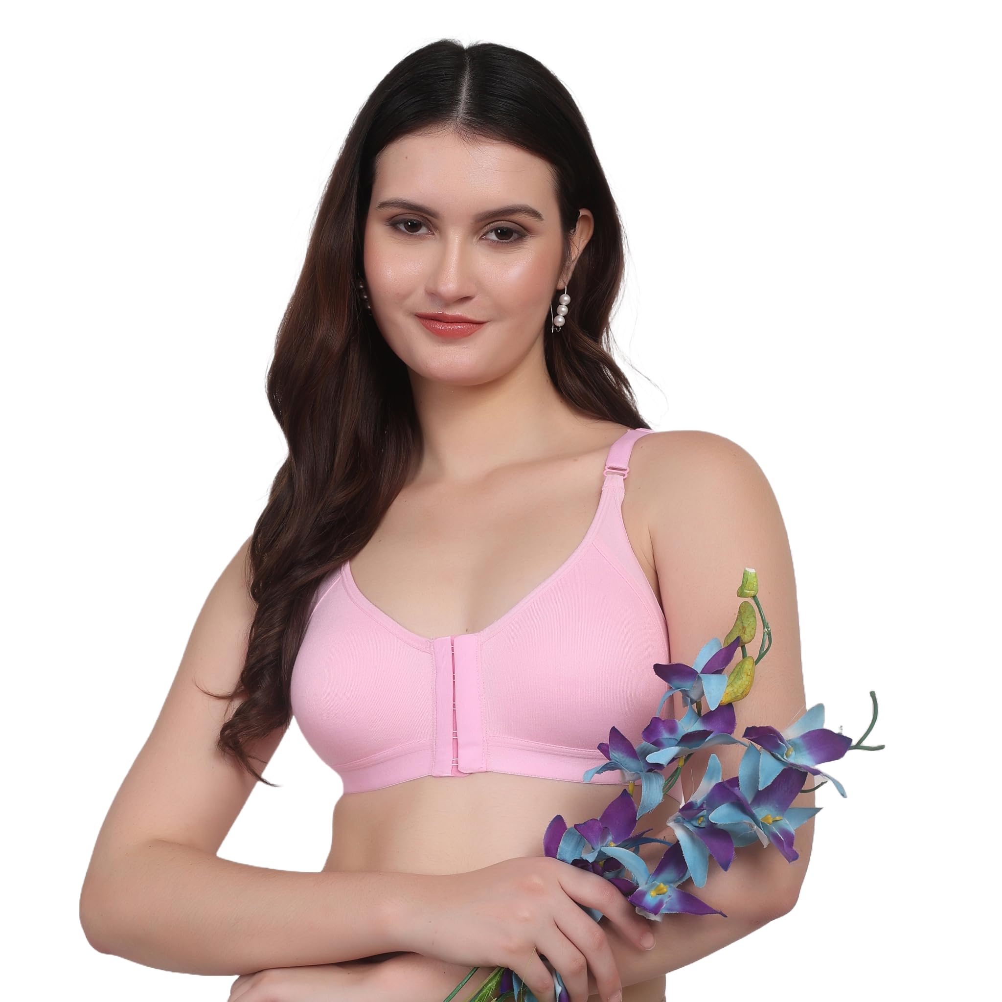 ritupal collection - identify your look, define your style Da Ritu's Women’s Front Open Red Cotton Bra Comfortable for Maternity-30-picture-20
