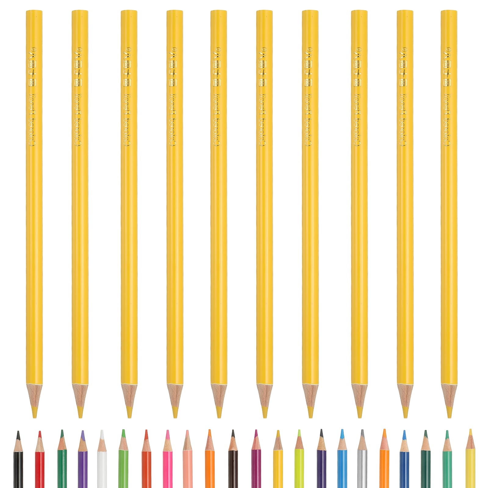PATIKIL Colored Pencils, Lemon Yellow Color Drawing Pencils with Oil-Based Cores Art Scrapbook Supplies for Adult Coloring Books Artists Beginners Drawing Sketching, 10 Pcs