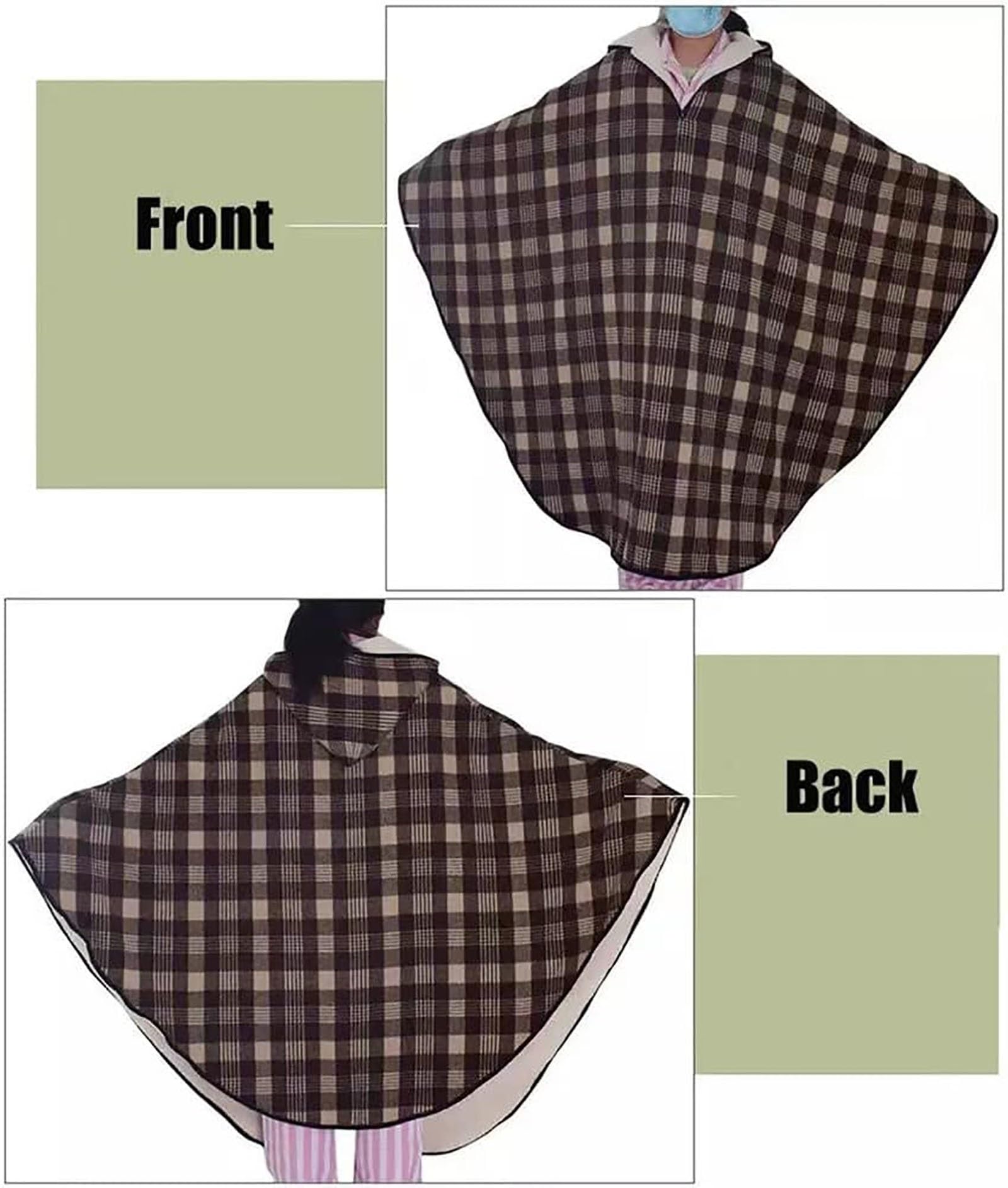Manta para Silla de Ruedas, Poncho de Invierno para Silla de Ruedas Abrigo para Manta Térmica Cálida con Capucha, con Forro Polar Cubierta cálida para Mujeres y Hombres