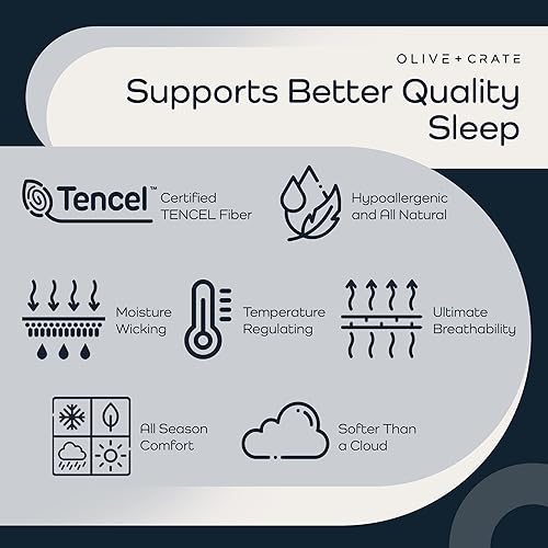 Miniatura 6 de Olive + Crate Sábanas de cuna de lujo Eucalyptus Tencel  Naturalmente puro, ultra suaves y transpirables  Niños y niñas  Bebé y niño pequeño