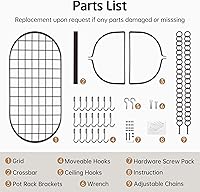 Vista 9 de KES 34 Inch Oiled Bronze Hanging Pot Rack, Heavy Duty Oval Pot and Pan Hanging Rack Ceiling Mount, Pot Pan Hangers for Kitchen with 20 Hooks
