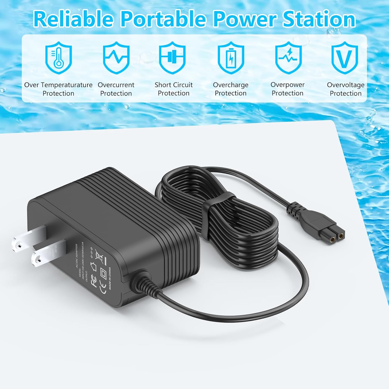 Charger for KOKIDO Rechargeable 11.1V Battery Pool Leaf Vacuum Compatible with KOKIDO EV90 XTROVAC 910 Heavy Duty Pool Leaf Vacuum Cleaner Power Cord Charger