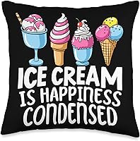Vista 1 de Ice Cream Frozen Scoop Apparel Cojín de comida dulce, 16 x 16 pulgadas, multicolor