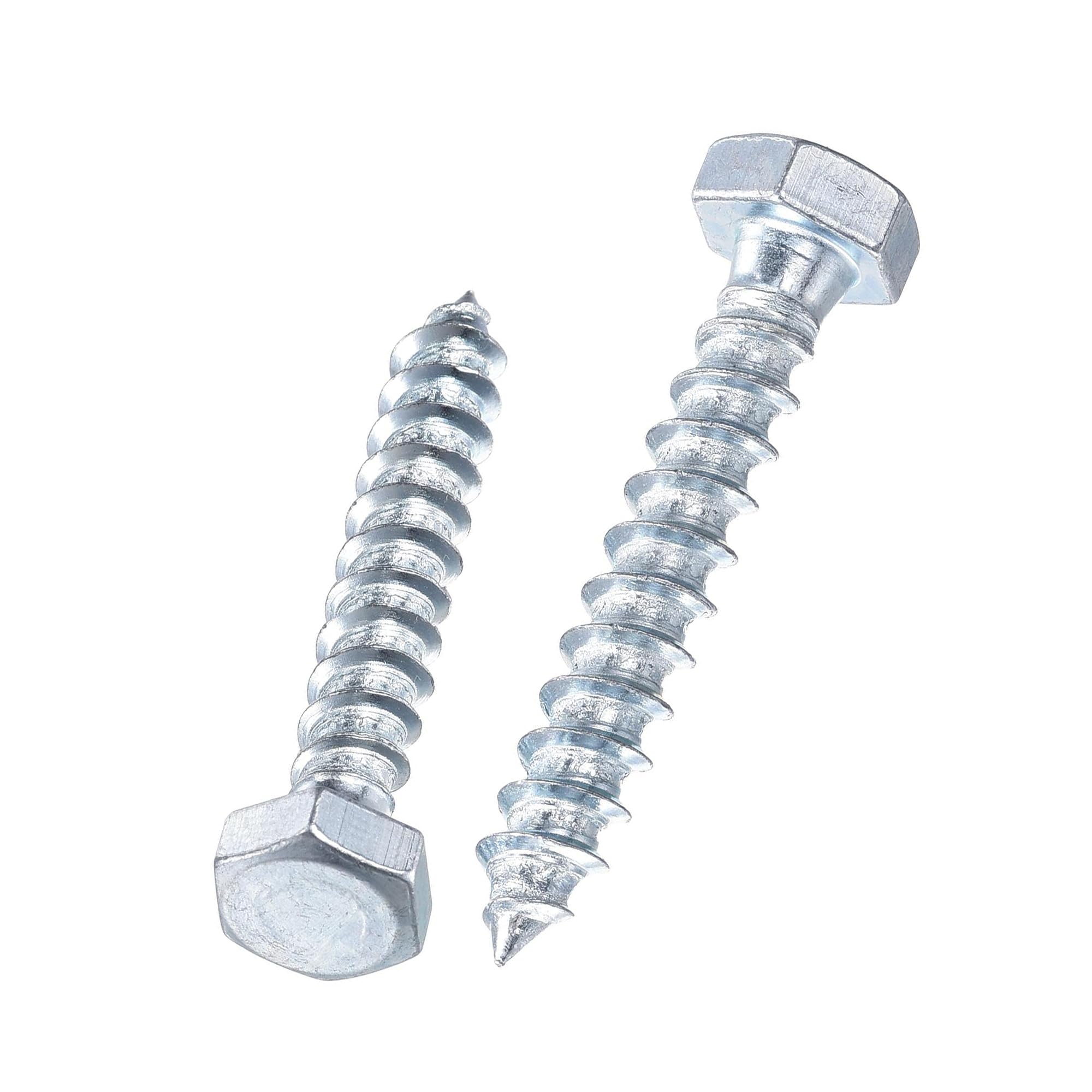 Unifizz 25 Pcs Hex Lag Screws, M8 x 60mm Carbon Steel Zinc Plated Wood Bolts