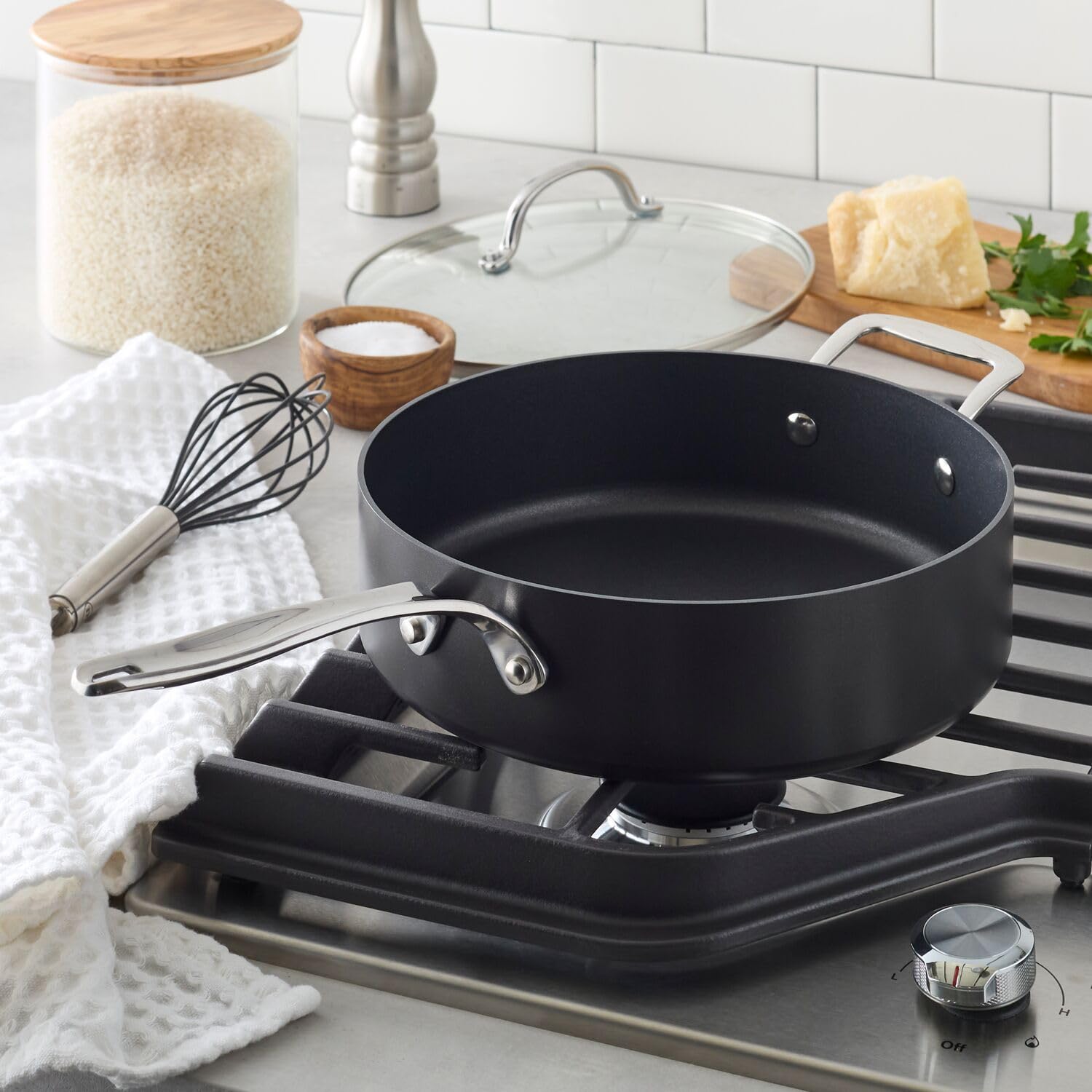Sur La Table Signature Hard Anodized Nonstick Sauté Pan, 2 qt, Black