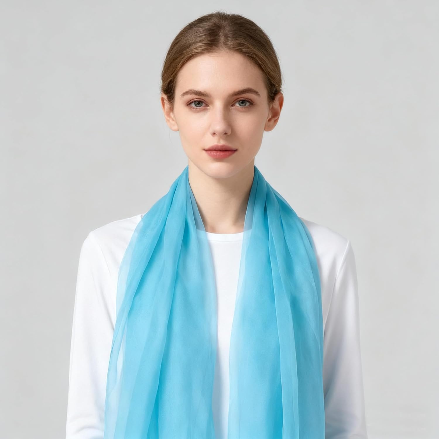 K-Elewon Solid Color Silk Feeling Scarf Fashion Scarves Wrap Long Lightweight Shawls for Women - Image 5