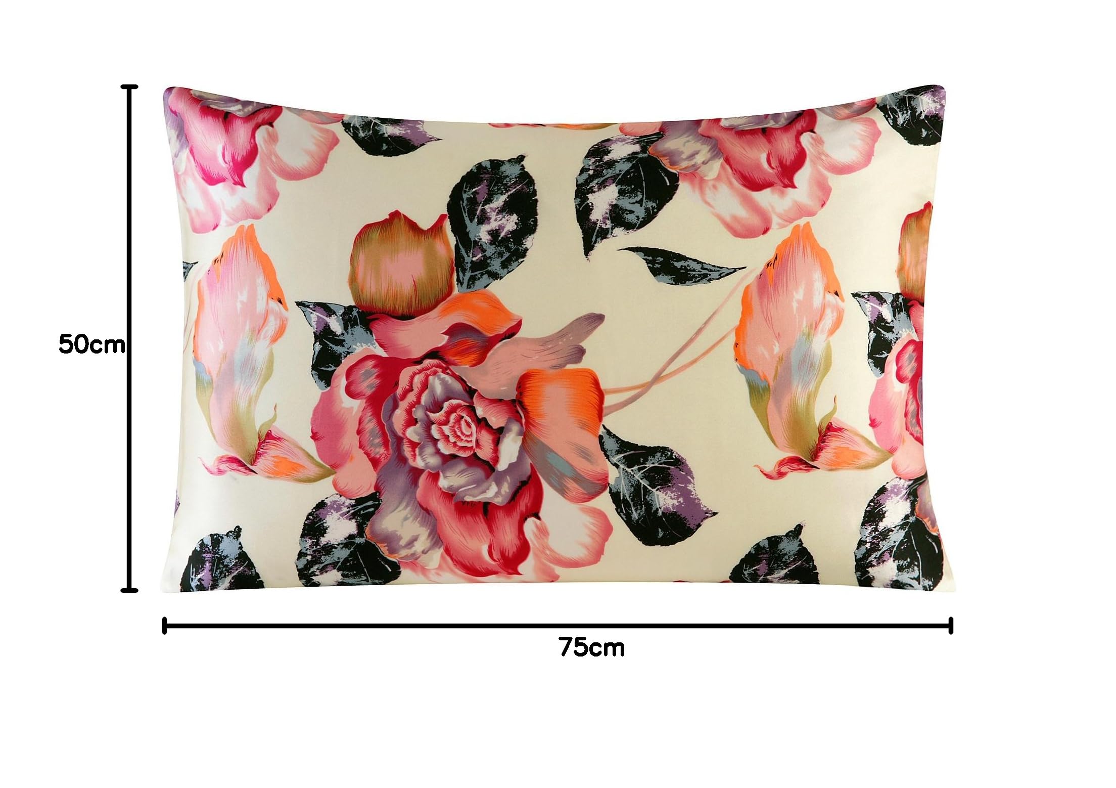 townssilk Federa seta cuscino,100% naturale seta di gelso 19momme,doppia faccia,benefica per capelli e pelle,ipoallergenica,cerniera nascosta,1 pz,50x75cm,Pattern7