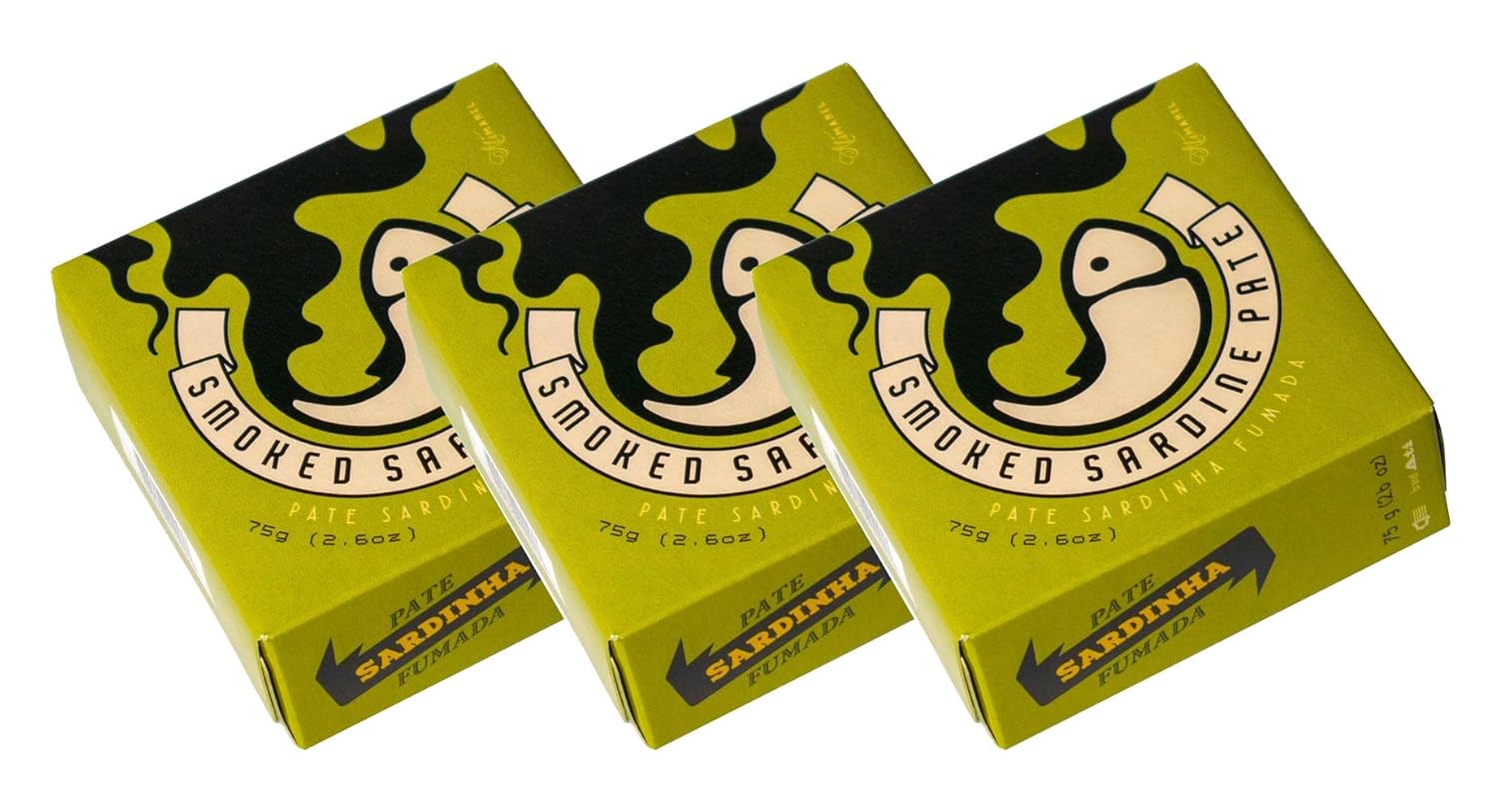 Portuguese Smoked Sardine Pate | B Vitamins, Omega-3 | Tinned Seafood by Ati Manel | 3 x 75g Cans