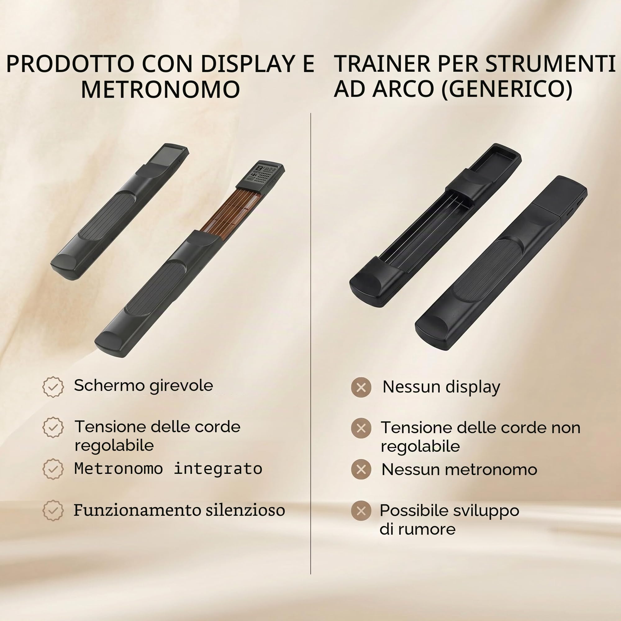 Chitarra Tascabile Portatile con Collo di Esercizio e Mini 6 Pezzi, Strumento Didattico per Principianti con Schermo Girevole e Accessori per Allenamento Musicale