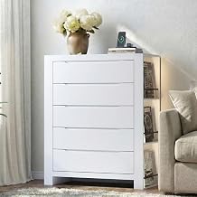 Black 5 Drawers Dresser for Bedroom, 43.3" Tall Modern Chest of Drawers