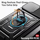 TheGiftKart Tough Armor Bumper Back Cover Case for Samsung Galaxy S23 FE 5G | Sliding Camera Cover, Kickstand & Ring Holder | 360° Protection Back Cover for Samsung Galaxy S23 FE 5G (PC & TPU, Black) gallery image