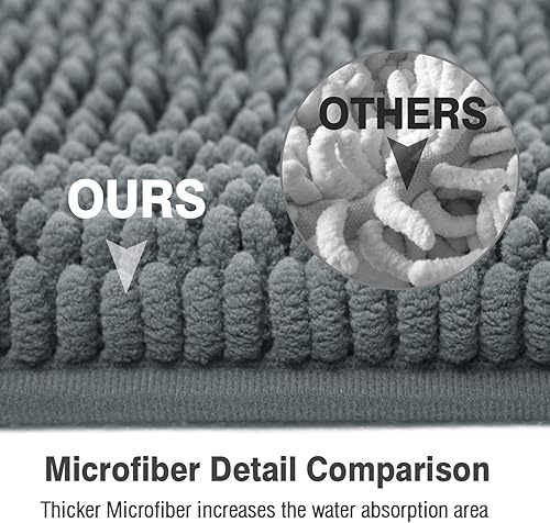 Miniatura 96 de Tapetes de baño de felpilla, tapetes de baño absorbentes de felpa, de secado rápido, suaves y lavables a máquina, alfombras antideslizantes