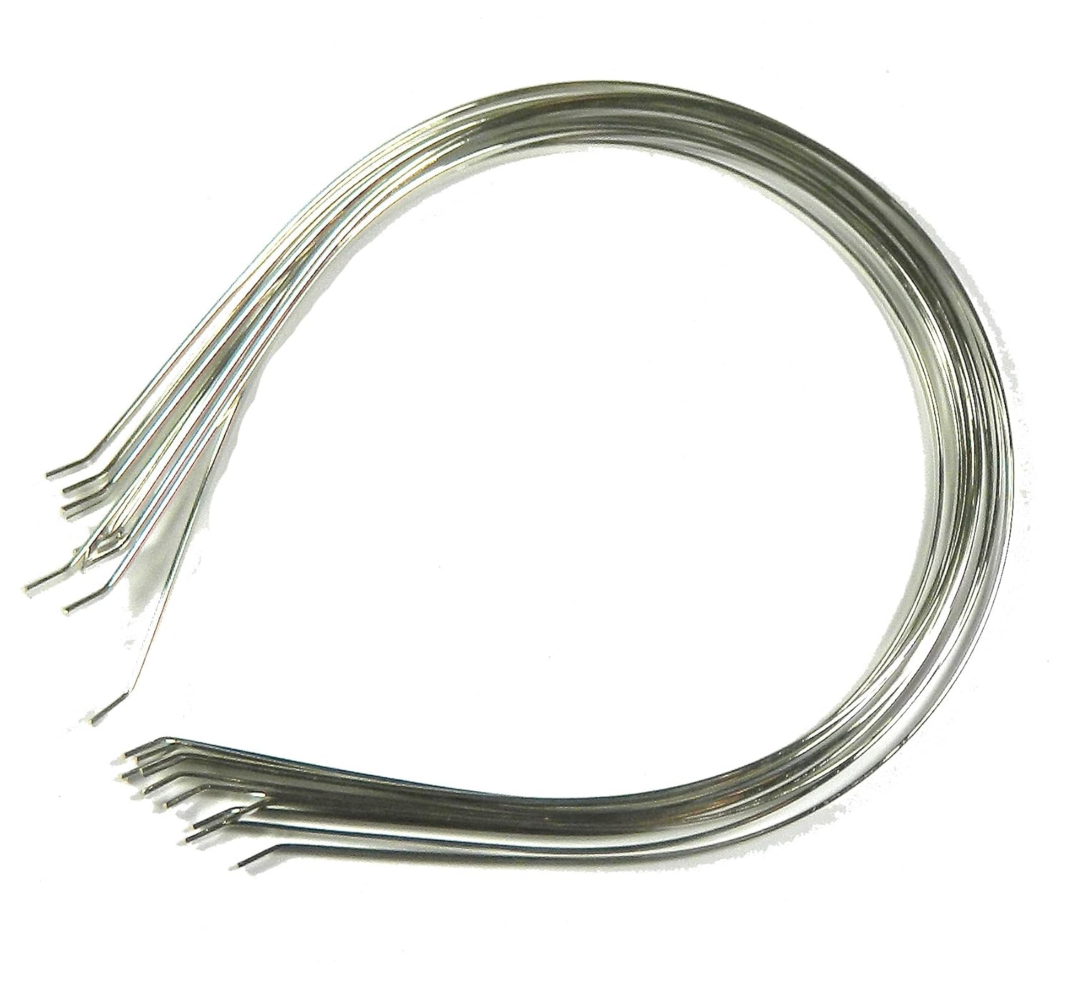 Rockin Beads Brand, 48 Steel/Nickel Tone Metal Childs Headbands Hair Band Frames 5x6 Inch 3mm Wide,