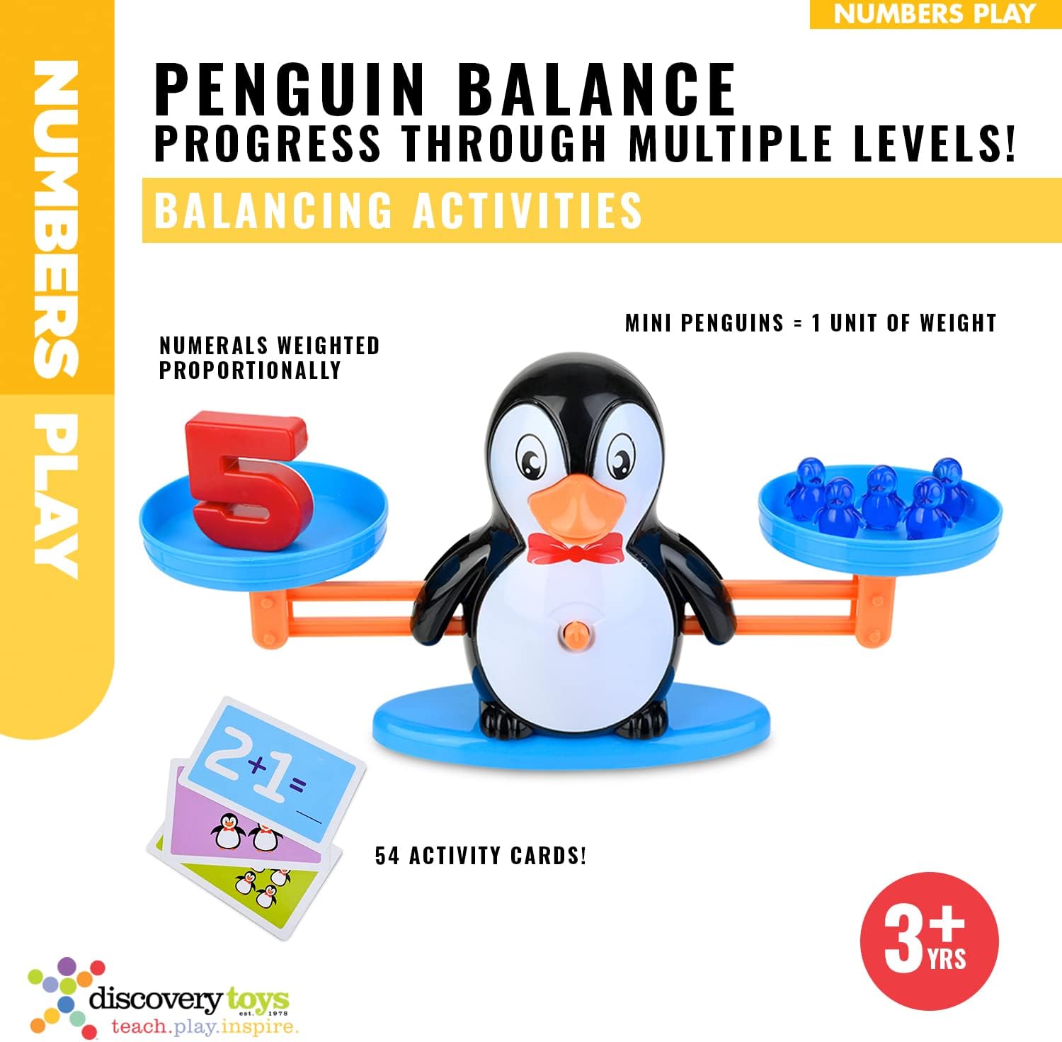 Discovery Toys Penguin Balance | Kindergarten Balance Math Game | Balance Counting Toys | Learning Stem Montessori Toys Educational w/Penguin Scale, Cards, Balancing Numbers for Kids