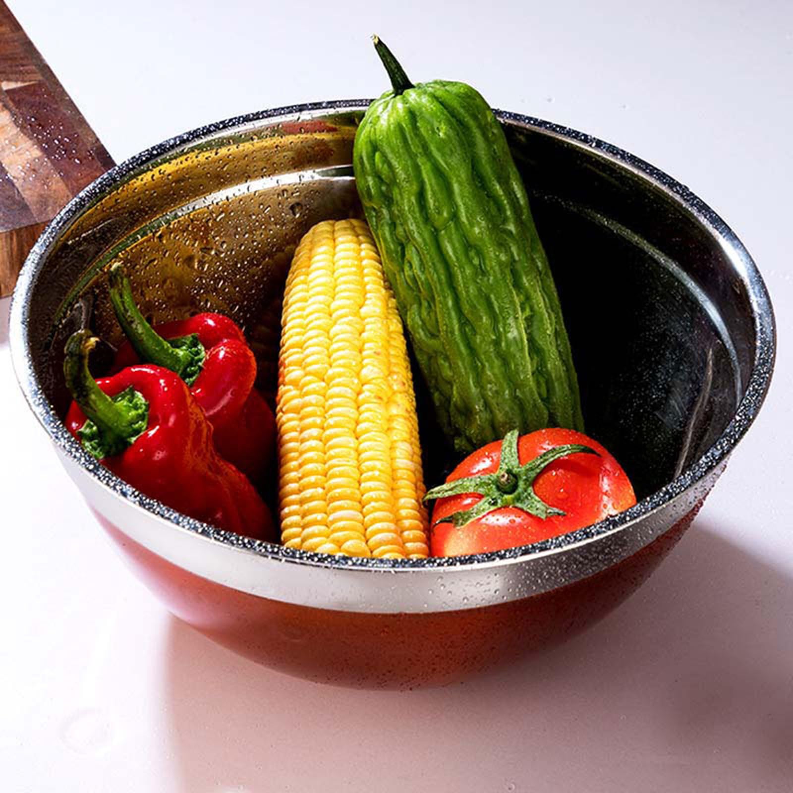 Lot De 7 Bols À Salade Arc-en-ciel Avec Couvercle Saladier Bol À En Acier Inoxydable Empilables Et Lave-vaisselle Ustensiles De Cuisine Pour Stockage Et Mélange