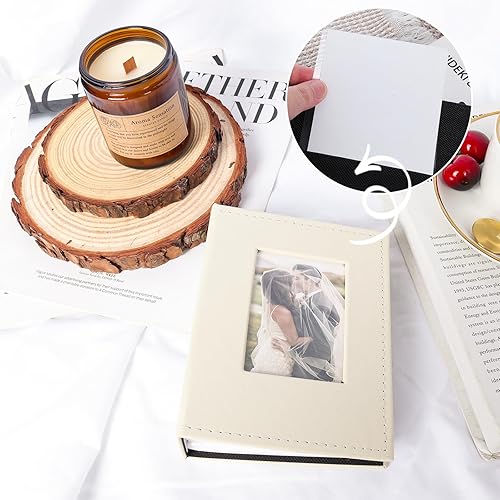 Miniatura 3 de RECUTMS Álbumes de fotos de 100 bolsillos de 4 x 6 pulgadas, página blanca, para niños, niños, familia, libro de fotos de piel sintética, para boda,
