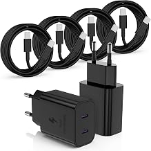 45W 2-Port USB C Fast Charge Charger for Samsung Galaxy S26/S25 Ultra/S24 Ultra/S23/S22/S21/S20/Note 20/10/9/8/A53/A52 A56 5G A17/for Xiaomi Redmi and 1/1/2/2M Cable, Adapter Type C Plug