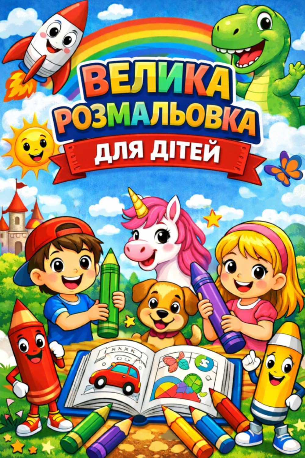 велика розмальовка для дітей