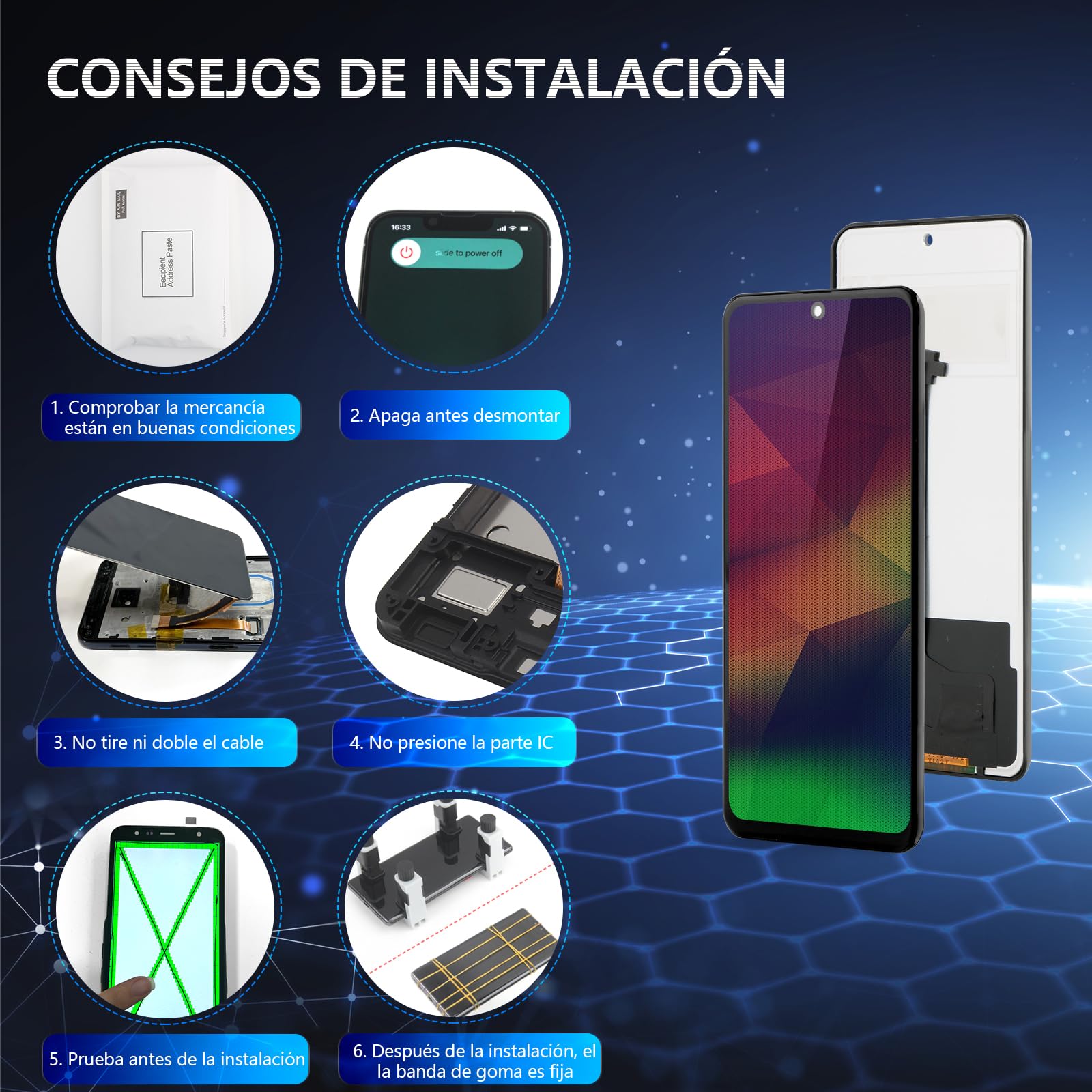 RongZy Pantalla para Xiaomi Redmi Note 14 Pro 5G 24090RA29G Táctil LCD de Repuesto Ensamblaje Digitalizador Reemplazo para Xiaomi Redmi Note 14 Pro 5G con Herramientas de Reparación(Negro)